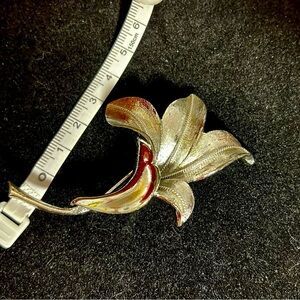 Vintage Coro Silver Floral Brooch